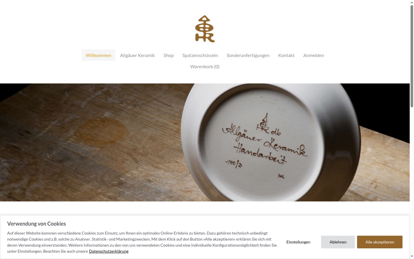 Screenshot of the consent banner shown before any interaction