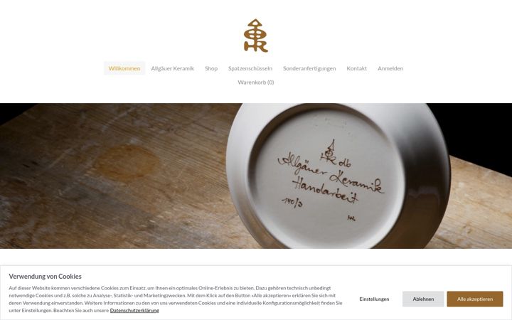 Screenshot of allgaeuer-keramik.de