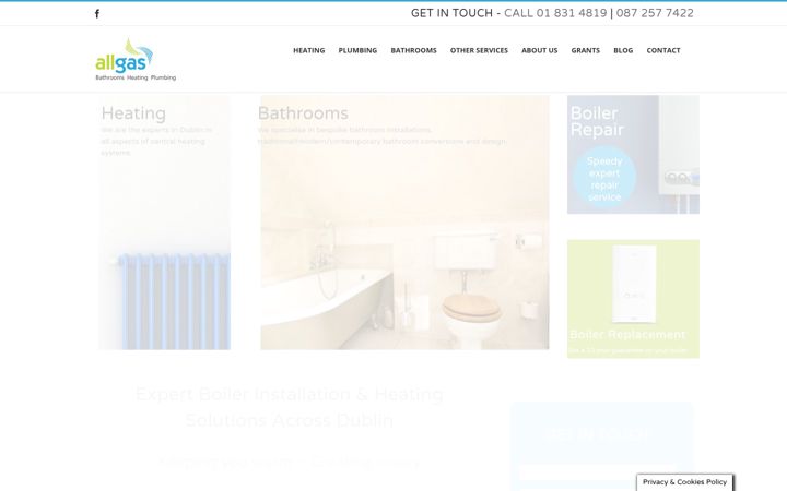 Screenshot of allgas.ie