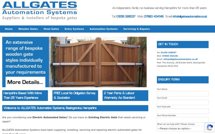 Screenshot of allgatesautomation.co.uk