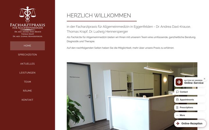 Screenshot of allgemeinaerzte-eggenfelden.de