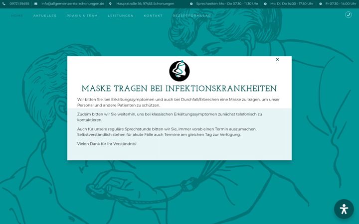 Screenshot of allgemeinaerzte-schonungen.de