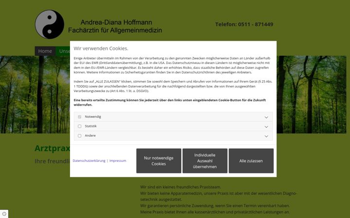 Screenshot of allgemeinmedizin-hoffmann-mittelfeld.de
