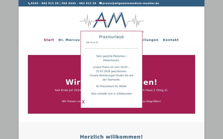 Screenshot of allgemeinmedizin-mueller.de