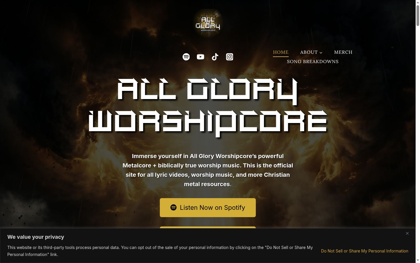 Screenshot del banner di consenso mostrato prima di qualsiasi interazione
