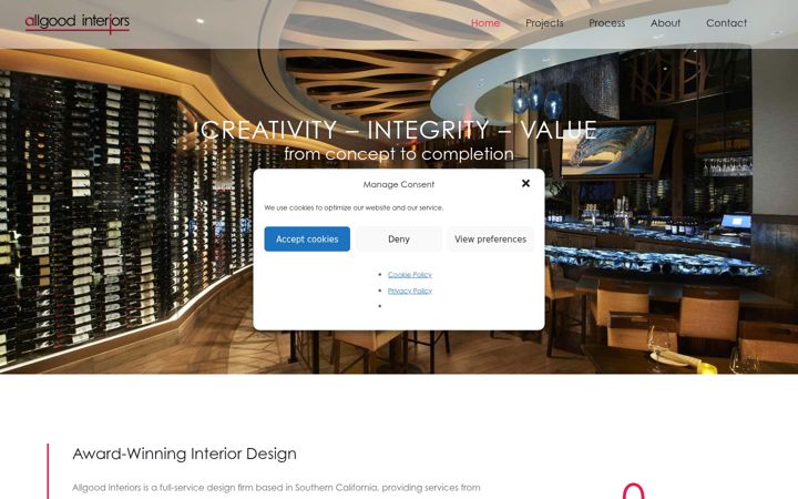 Screenshot of allgoodinteriors.com