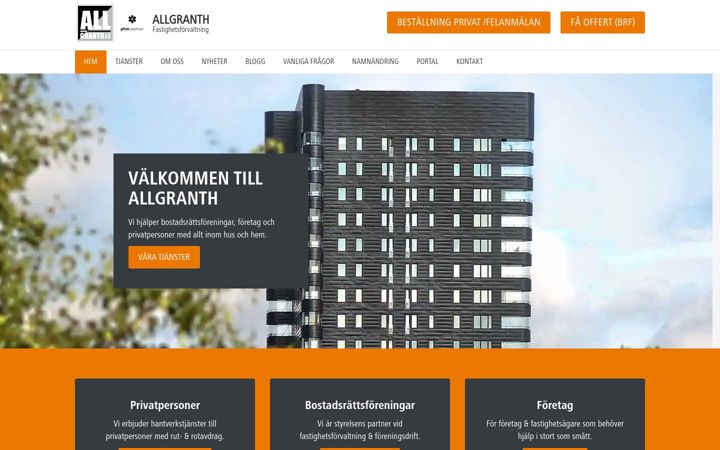 Screenshot of allgranth.se