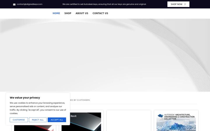 Screenshot von allgreatkeys.com
