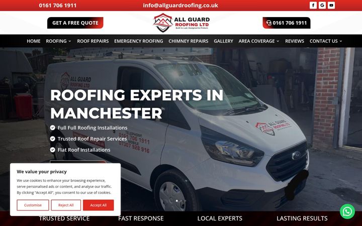 Screenshot of allguardroofing.co.uk