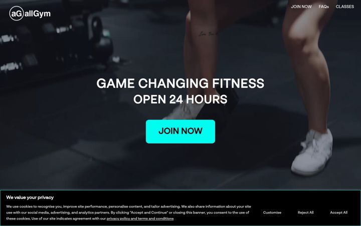 Screenshot von allgym.co.uk
