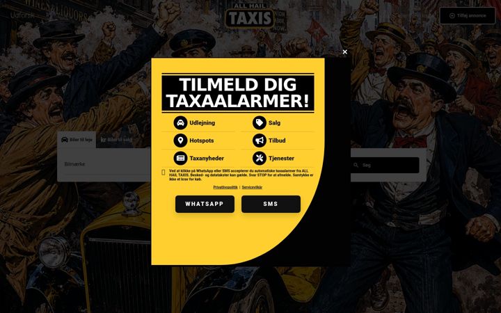Kuvakaappaus sivustosta allhailtaxis.com