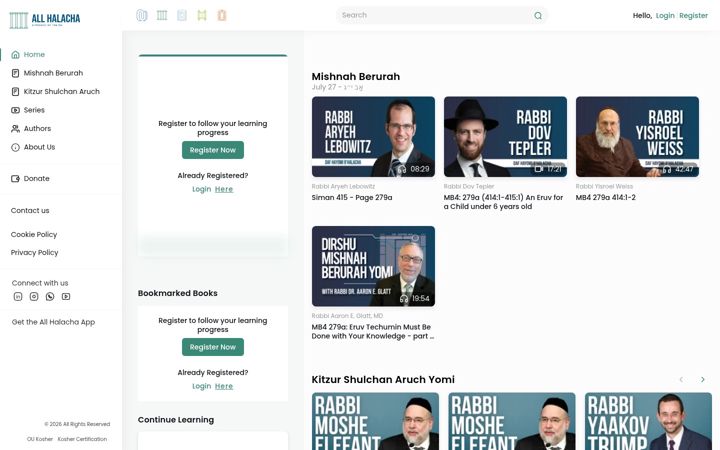 Screenshot of allhalacha.org