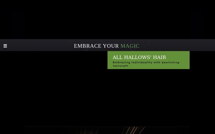 Screenshot of allhallowshairstudio.com