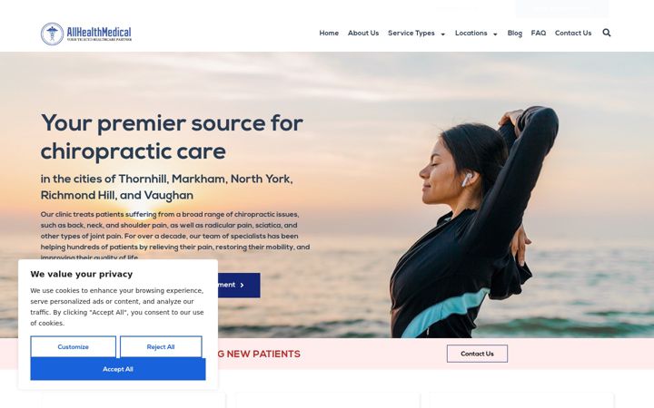 Screenshot of allhealthchiro.ca