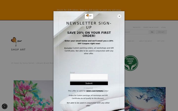 Screenshot of allheartbysoniafarrell.com