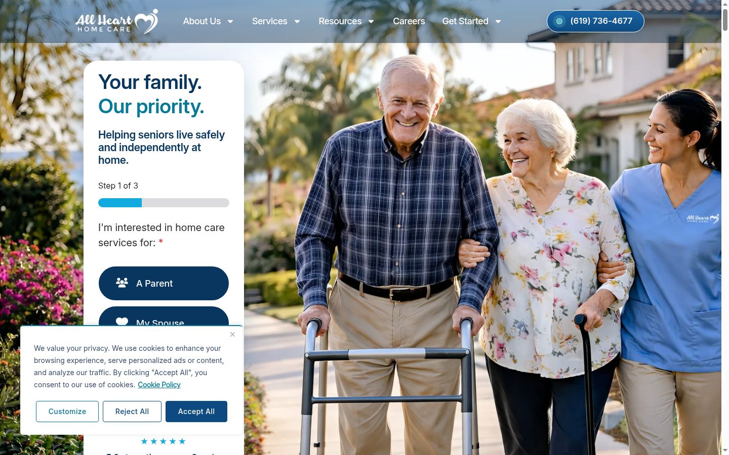 Screenshot del banner di consenso mostrato prima di qualsiasi interazione