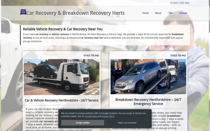 Screenshot of allhertsrecovery.co.uk