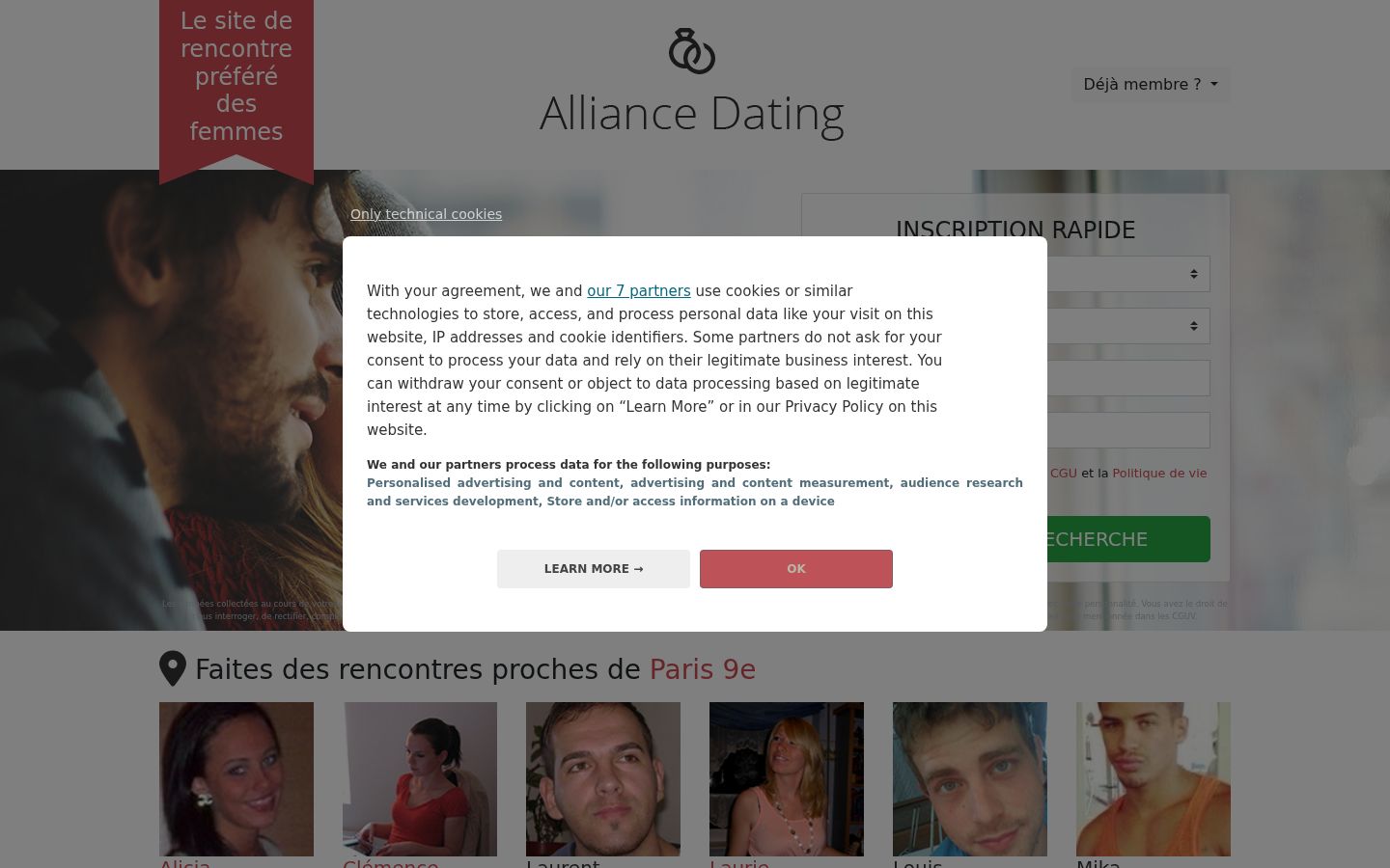 Screenshot del banner di consenso mostrato prima di qualsiasi interazione