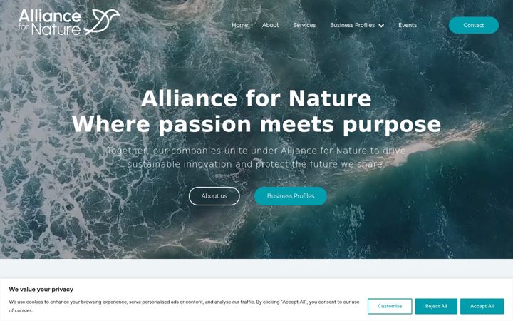Screenshot of alliance-for-nature.com