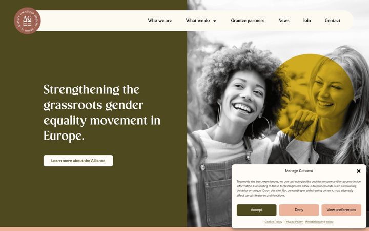 Screenshot του alliance-genderequality.org
