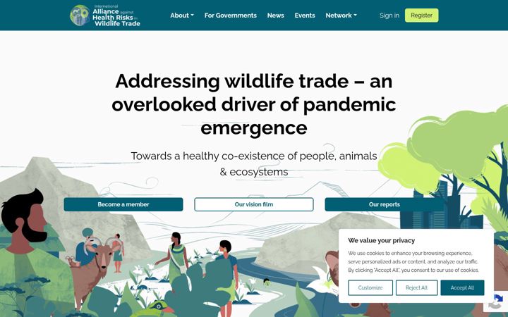 Screenshot of alliance-health-wildlife.org