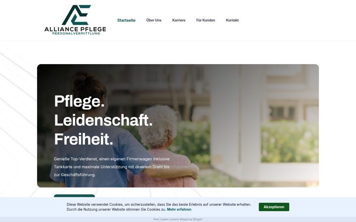 Skjámynd af alliance-personalvermittlung.de