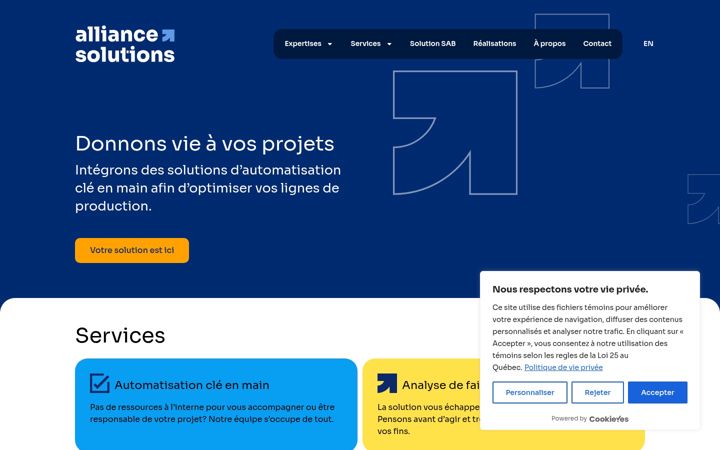 Zrzut ekranu alliance-solutions.ca