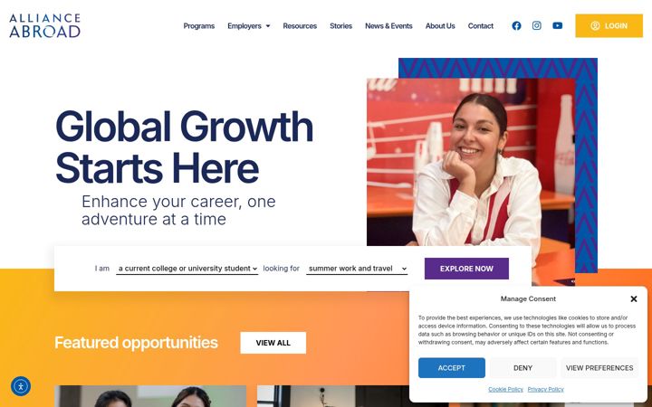 Screenshot of allianceabroad.com