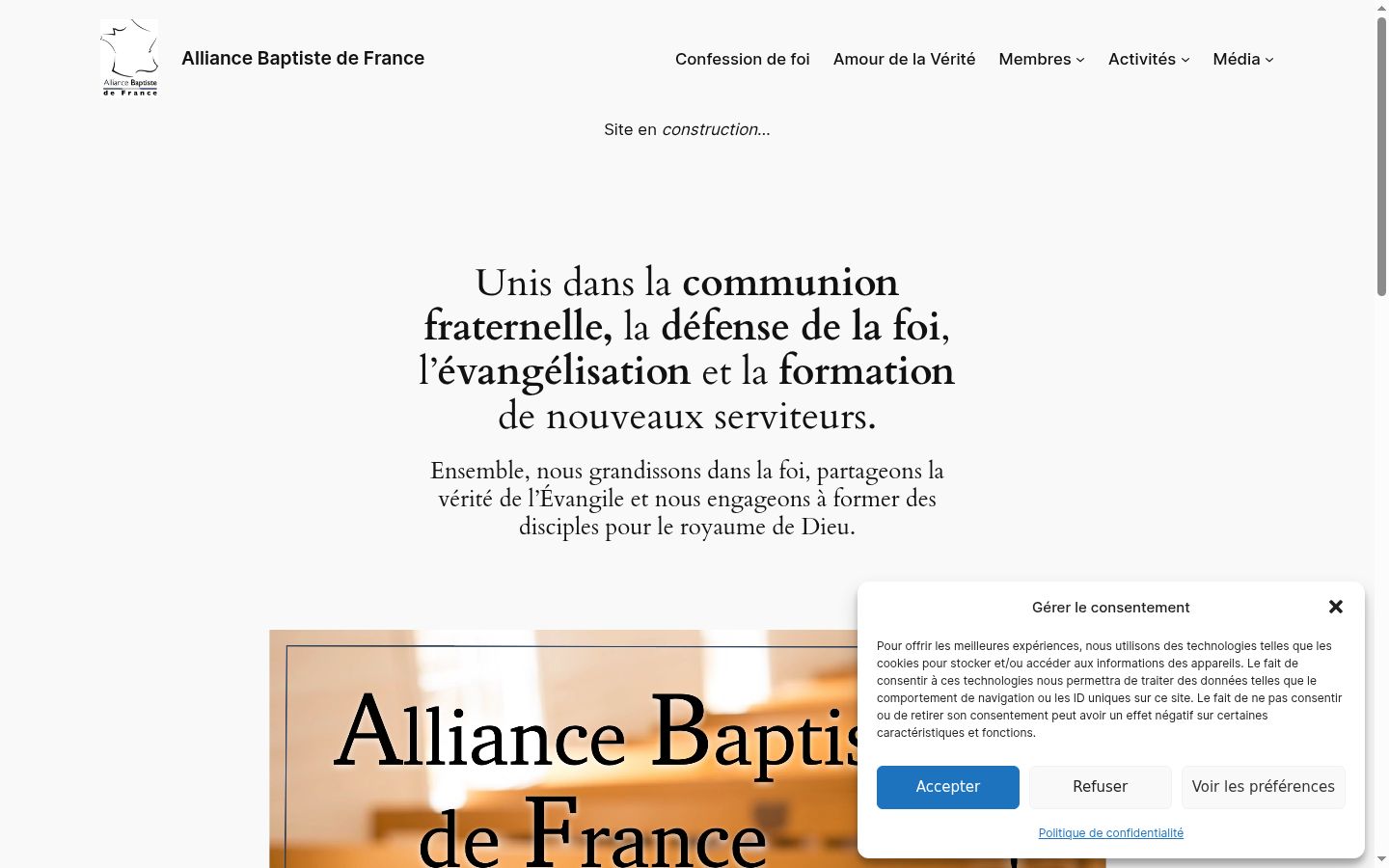 Screenshot tal-banner tal-kunsens muri qabel kwalunkwe interazzjoni