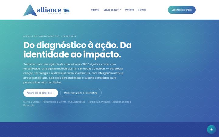 Ekraanipilt saidist alliancecomunicacao.com.br