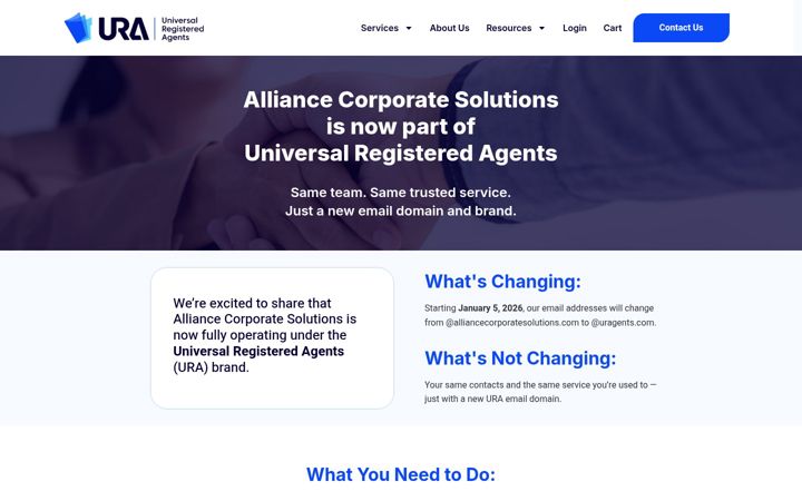Screenshot of alliancecorpsolutions.com
