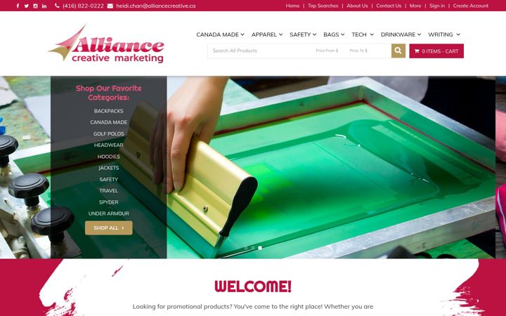 Screenshot of alliancecreative.ca