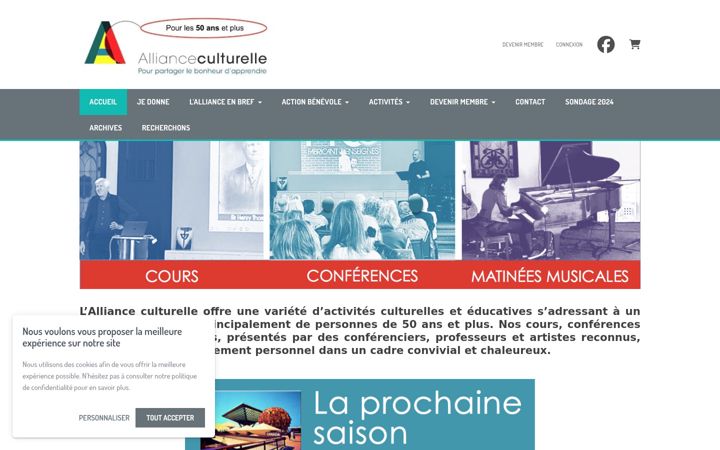 Screenshot of allianceculturelle.qc.ca