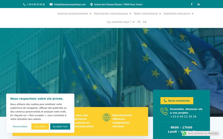 Ekrānuzņēmums no allianceeuropeafrique.com