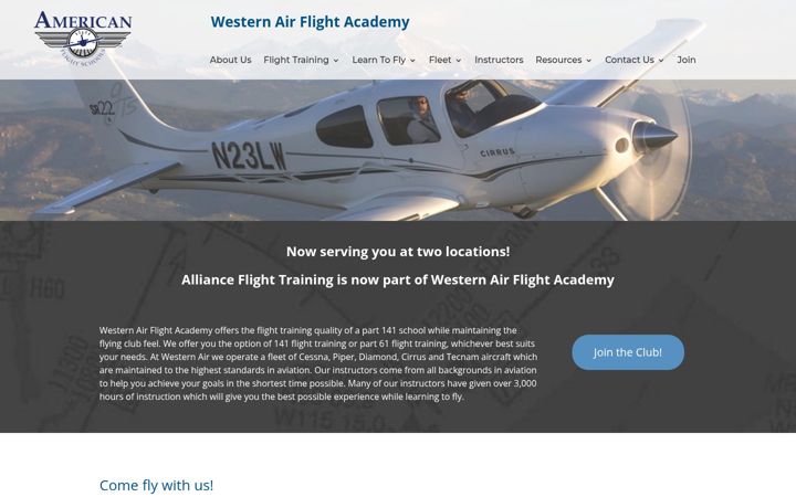Screenshot of allianceflighttraining.com