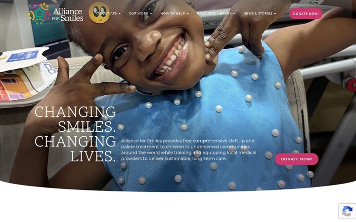Skärmbild av allianceforsmiles.org