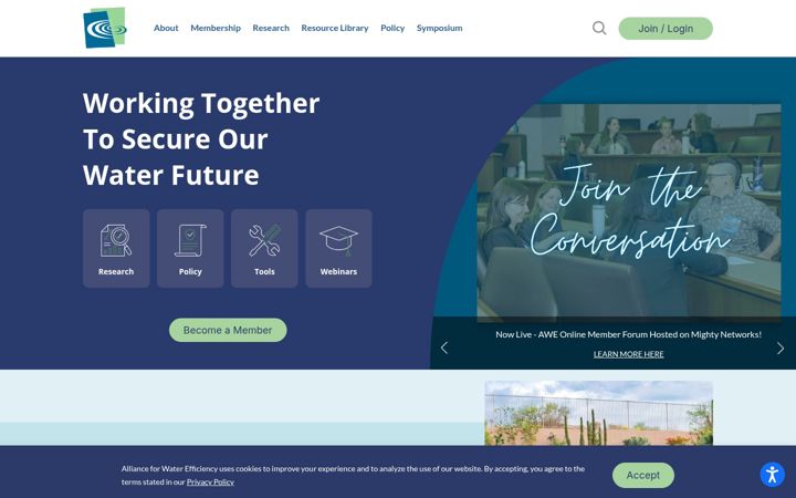 Screenshot of allianceforwaterefficiency.org