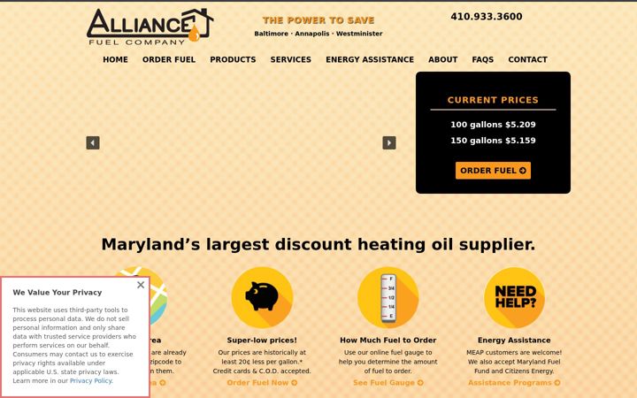 Screenshot of alliancefuel.com