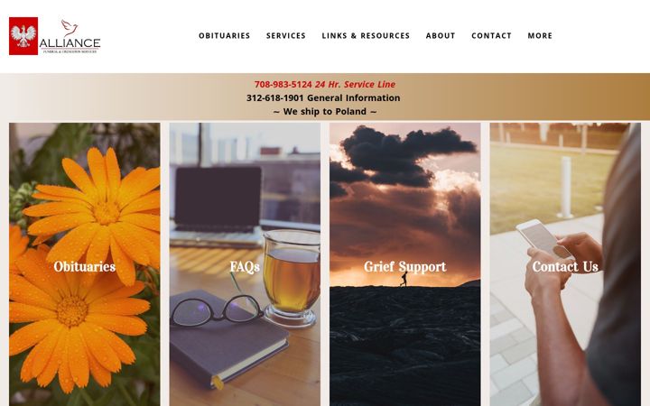 Screenshot of alliancefuneralservices.com