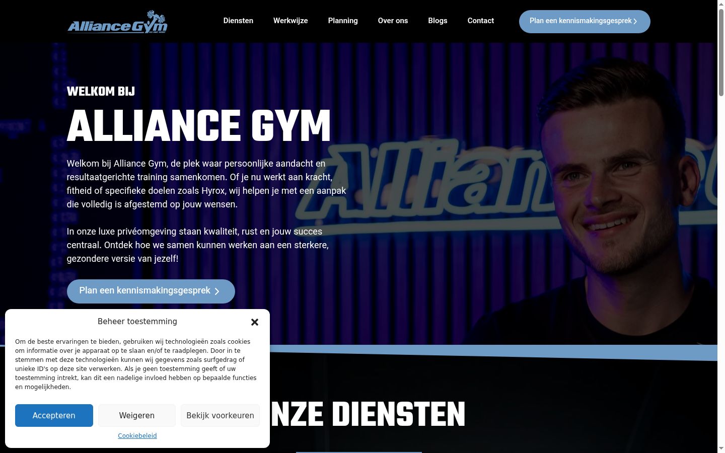 Screenshot tal-banner tal-kunsens muri qabel kwalunkwe interazzjoni