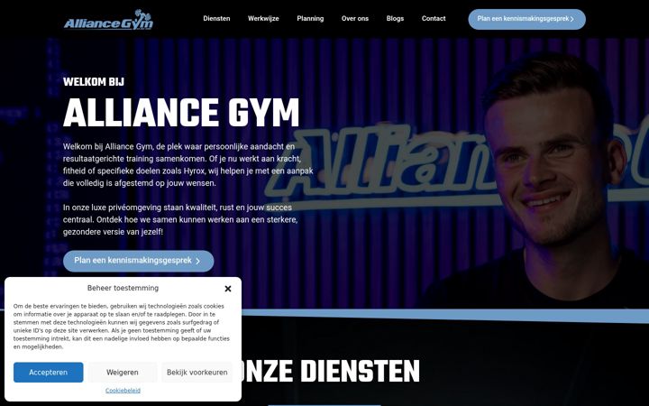 Screenshot ta' alliancegym.nl