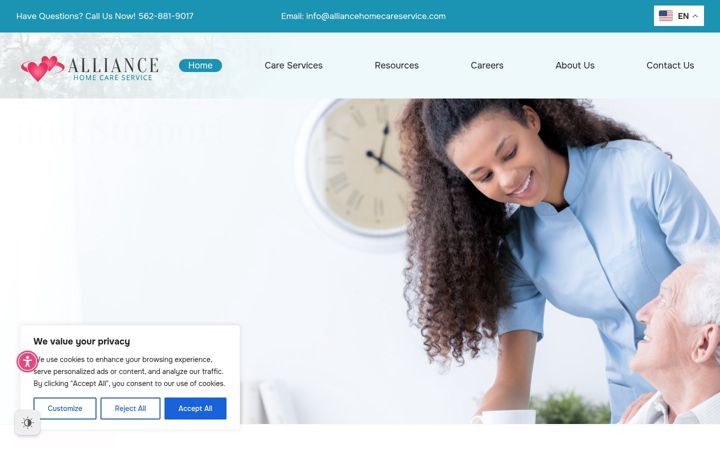 Screenshot of alliancehomecareservice.com