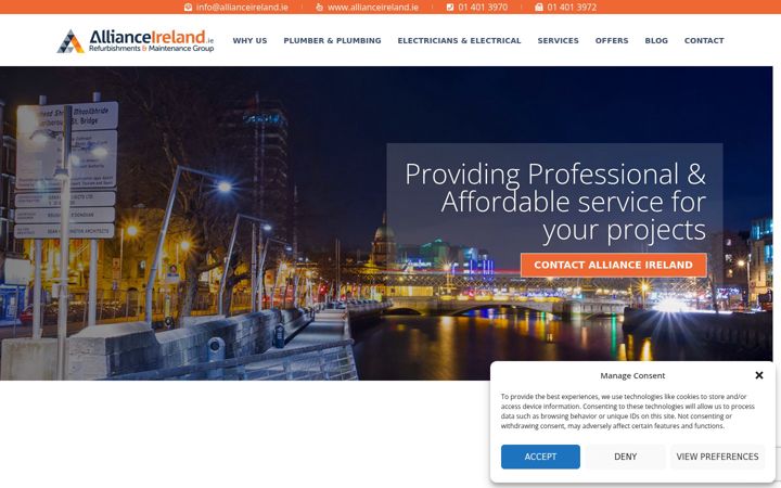 Skjermbilde av allianceireland.ie