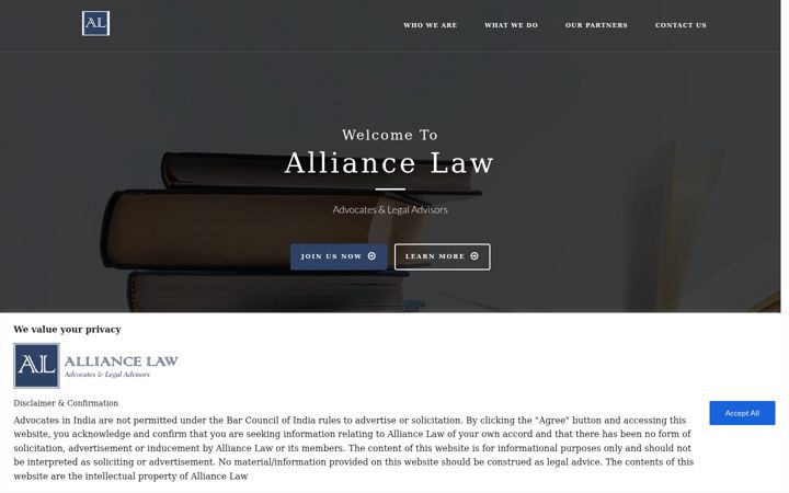 Screenshot of alliancelaw.in