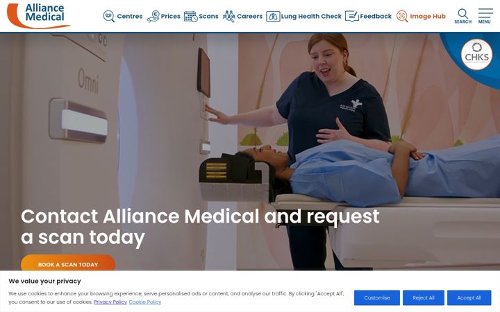 Screenshot of alliancemedical.ie