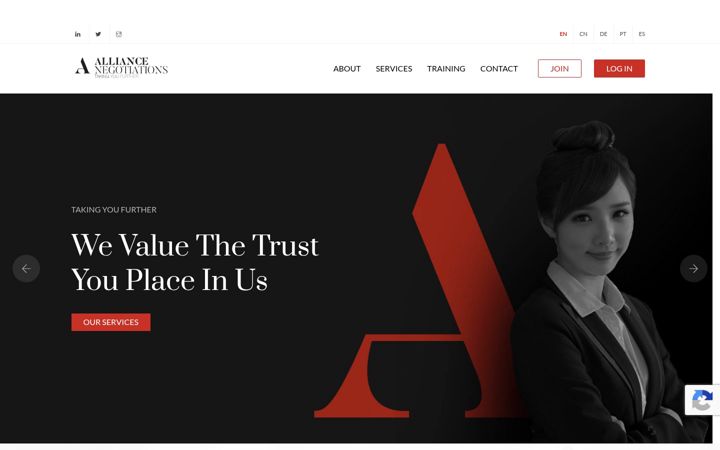Screenshot of alliancenegotiations.com