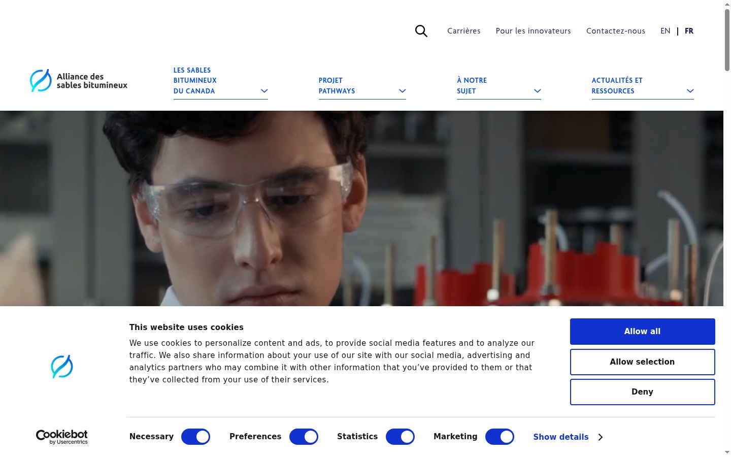 Captura de pantalla del banner de consentimiento mostrado antes de cualquier interacción