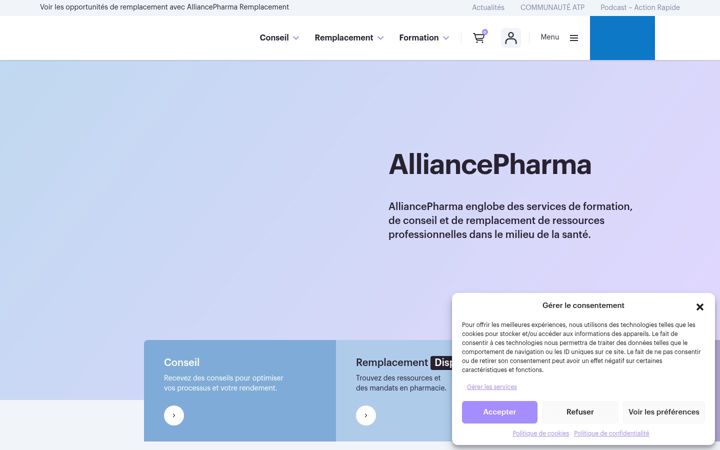 Screenshot of alliancepharma.ca