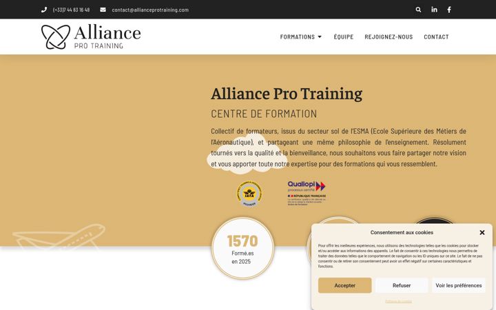 Screenshot of allianceprotraining.com