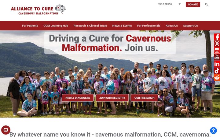 Screenshot of alliancetocure.org